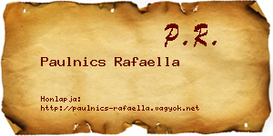 Paulnics Rafaella névjegykártya